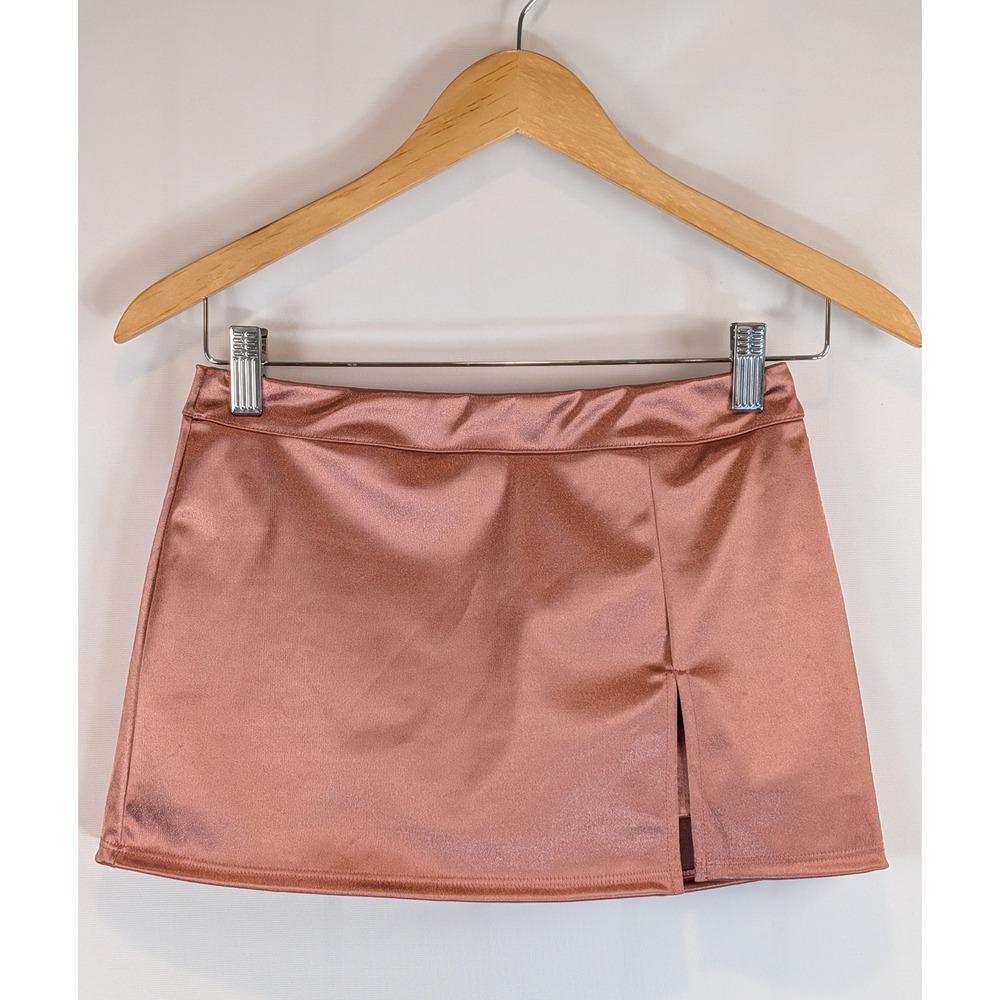 Urban Outfitters Rose Gold Metallic Satin Mini Skort Size Small